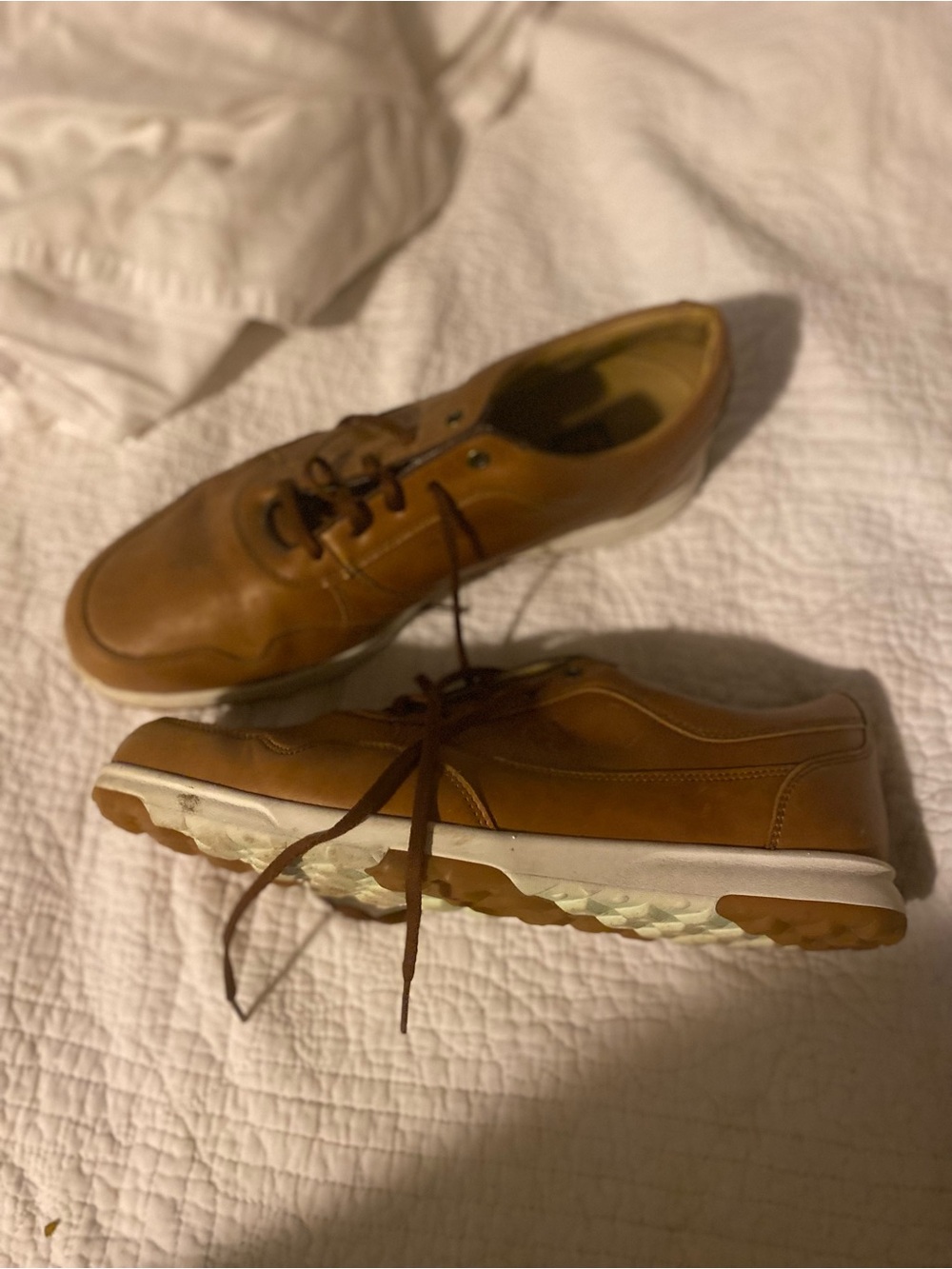 Men's Casual Leather Golf Shoe Sneakers in Brown